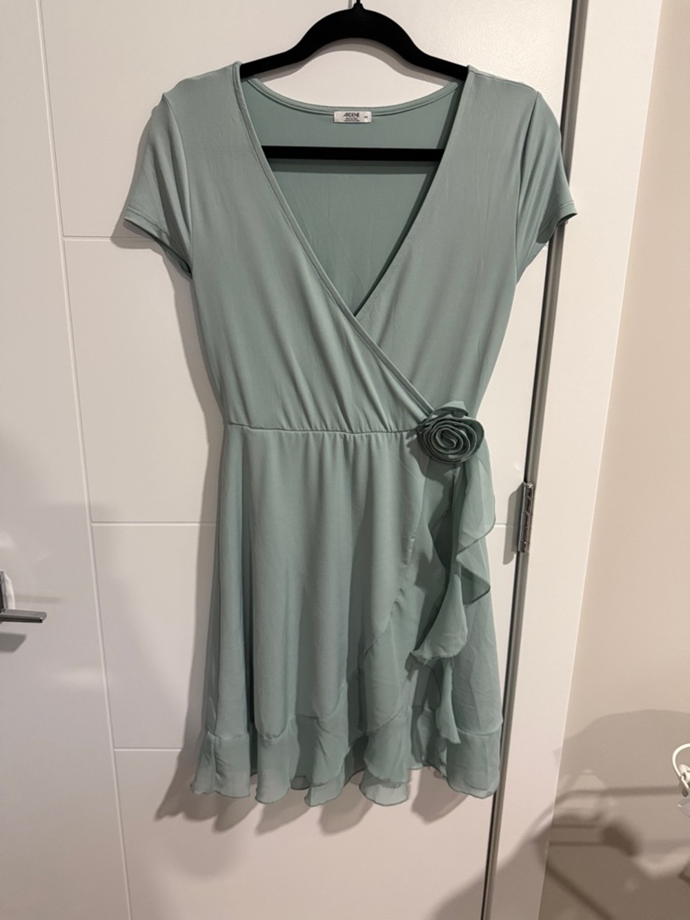 Ardene Mint Green Wrap-Style Midi Dress with Rosette